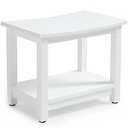 Heavy Duty Shower Bench for Inside Shower, White Poly Shower Stool Seat for Shaving Legs or Spa Bath Seat, Waterproof Plastic Shower Chair Seat with Adjustable Feet, Non-Slip