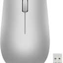 Lenovo 530 Full Size Wireless Computer Mouse for PC, Laptop, Computer with Windows - 2.4 GHz Nano USB Receiver - Ambidextrous Design - 12 Months Battery Life - Platinum Grey