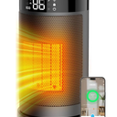 Smart Space Heater with WiFi/APP & Alexa Control, 1500W PTC Ceramic Electric Heaters for Indoor Use, 75° WideAngle Oscillation, 24H Timer, ECO Mode, Safe Indoor Portable Heater for Home Office