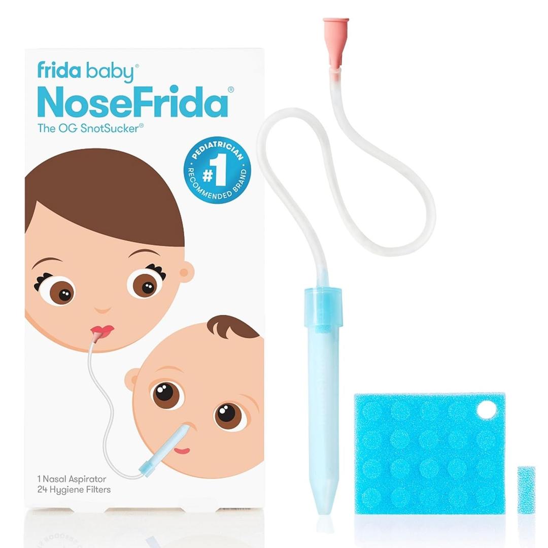 Frida Baby NoseFrida SnotSucker for Baby, Nasal Aspirator for Baby, Nose Sucker Baby Nasal Aspirator for Baby, Congestion Relief with 24 Extra Hygiene Filters Frida Baby NoseFrida SnotSucker for Baby, Nasal Aspirator for Baby, Nose Sucker Baby Nasal Aspirator for Baby, Congestion Relief with 24 Extra Hygiene Filters