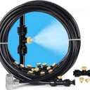 Bonviee Misters for Outside Patio - 59FT Misting Cooling System with 20 Brass Nozzles and 3/4" Adapter, 18M DIY Outdoor Misters Kit for Garden, Greenhouse, and Patio Cooling