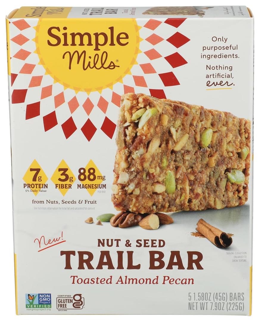 Simple Mills Toasted Almond Pecan Bar 5pk, 7.9 OZ (EXP 09/21/26)