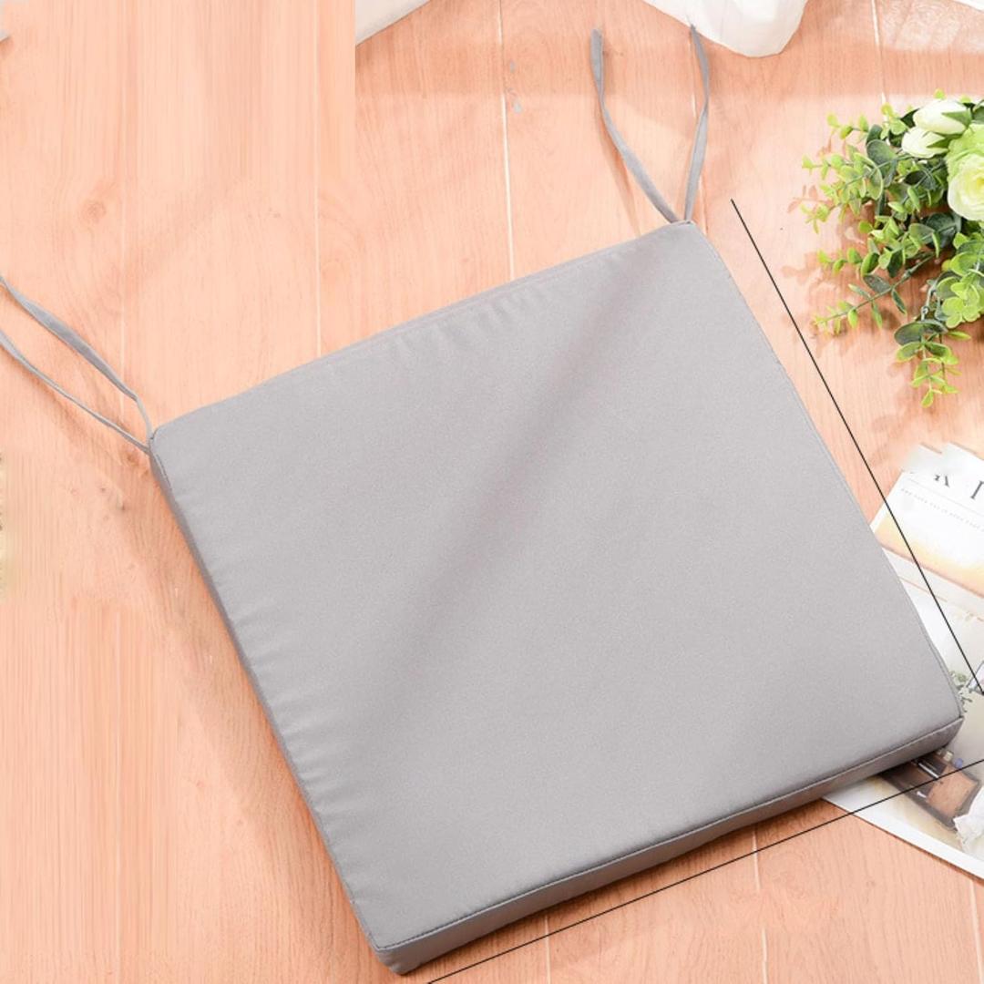 Gray, Outdoor Cushions, Waterproof Square Patio Chair Cushions with Ties, Outdoor Seat Cushion for Patio Furniture Fade Resistant Garden Sofa Couch Chair Pads