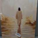 MIVASIJO Jesus Walking on Water Wall Art Christian Wall Decor Biblical Stories Wall Painting Inspirational Religious Prints Jesus Picture Decoration for Living Room Bedroom Church 12x16 in