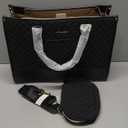 LOVEVOOK Laptop Bags for Women, 15.6 inch Waterproof Work Tote Bag with Clutch, Professional Teacher Computer Purse Lightweight Shoulder Bag Travel, Quilted Black | 15.6 inch, Waterproof, with Clutch, Professional, Teacher, Lightweight