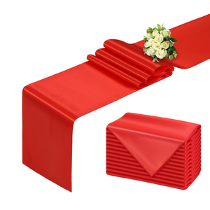 BDDC Red Table Runner 12x108 Inch  24 Pack Satin Table Runners, Smooth Table Runner for Party Wedding Banquets Birthday