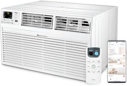 TCL H14T9EX1-A 14,000 Smart Through-The-Wall Air Conditioner, Fan & Dehumidifier, 700 Sq. Ft, 230V, Remote Control, Compatible with Alexa/Google Assistant, 14000 BTU, White