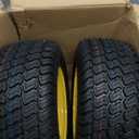 16x6.50-8 Tubeless Tire and Wheel, 1" Bearing, 4" Centered Hub,16x6.5-8" Lawn Mower Tires, Universal Fit Riding Mower and Garden Tractor Front Wheels, 4 Ply, V-Turf Pattern, 2 Pack