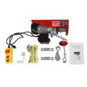 Electric Hoist 110V Electric Winch 440Lbs Electric Hoist Lift with Remote Control and Single/Double Sling for Lifting of Goods Factories Warehouses Garages Construction Sites