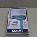 Conair Cord-Keeper Dryer with Folding Handle and Retractable Cord, 1875W Travel Hair Dryer, Ionic Technology, Teal (Blue)