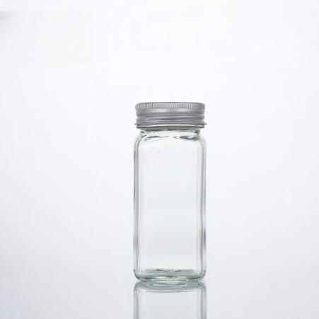 Glass Spice Jars with Aluminum Lids, 4 oz, Set of 7, with Accessories Kit ((120ml (4oz bottle)+ aluminum cap))