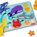 Melissa & Doug Sea Creatures Ocean Wooden Chunky Puzzle  7 Pieces