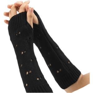 2 x POHADON Fairy Grunge Gloves Alt Emo Goth Accessories Fingerless Ripped Long Sleeve Arm Warmers Y2k Gyaru Arm Sleeve Harajuku