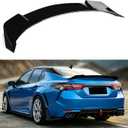 Rear Spoiler Compatible with Toyota Camry 2018-2024 SE XSE L LE XLE Hybrid, V2 Style Gloss Black ABS Trunk Duckbill Wing, Sporty Tail Lip Exterior Modification 005