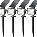 Kaxiida Solar Lights Outdoor Waterproof - 2025 Upgrade 3 Level Ultra Bright Spot Lights Uplights, LED Landscape Spotlight for Tree, Pathway, Wall, Adjustable Solar Panel Auto On/Off (4 Pack, CoolLight)