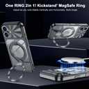 Ougsuico for iPhone 17 Case with Ring Stand Camera Protection Lack Black