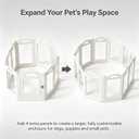 Foldable Clear Acrylic Dog Playpen with Door, 23.6" Acrylic Puppy Playpen, Easy Assemble Indoor Pet Fence with White Frame, Clear Dog Playpen for Puppies & Animal (White, 23.6‘H, 4 Panels)