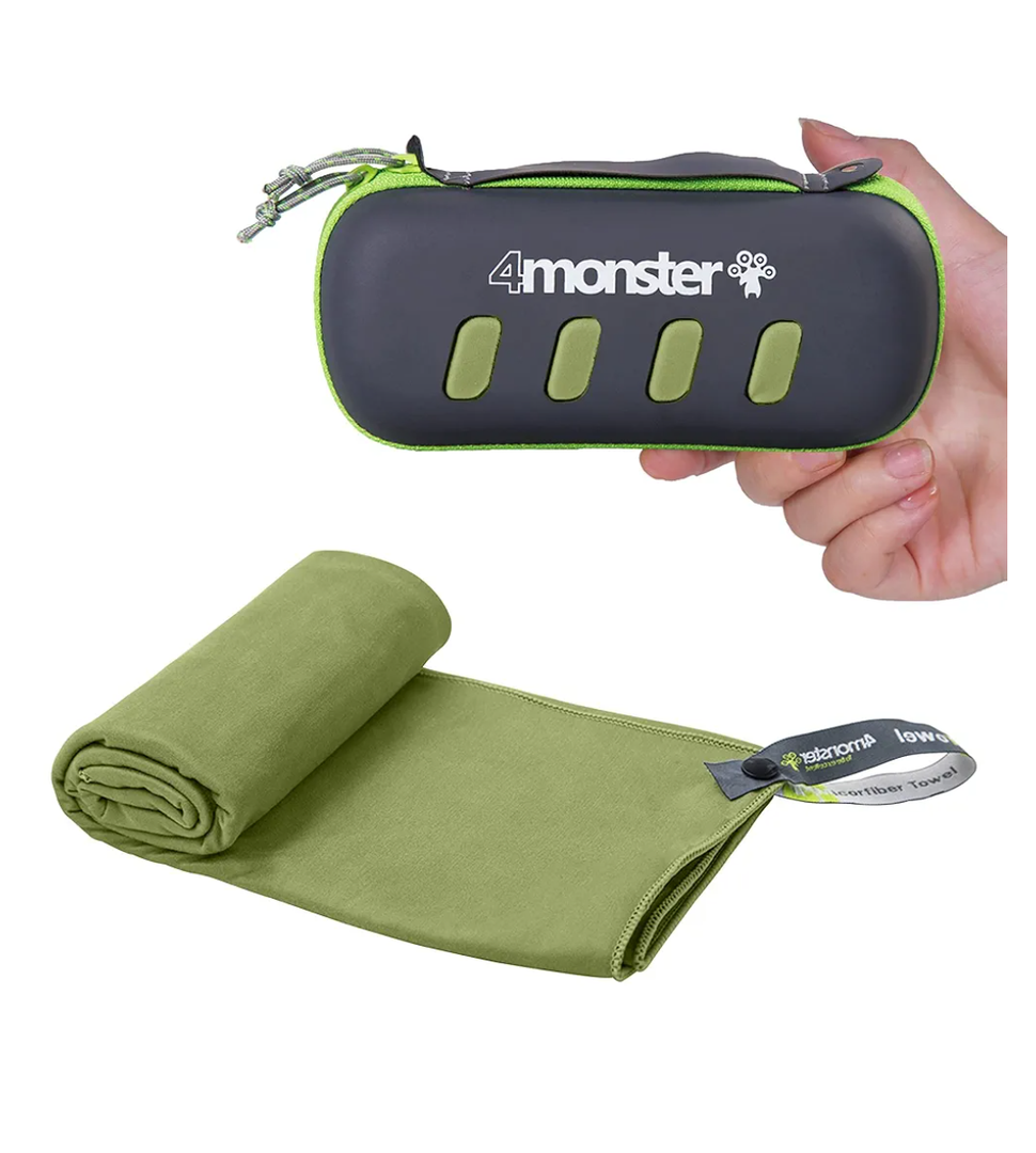 4Monster Camping Towel Super Absorbent-Quick Dry Microfiber Towel Ultra Compact & Soft-Travel Towel Lightweight for Backpacking,Hiking,Gym,Beach,Swimming,Yoga