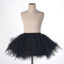 Girls Tutu Skirts Layered Tulle Princess Dresses Sparkle Tutu (Size: 5-8 Years, Black)