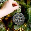 Hanukkah Ornaments for Tree Christmas Hanukkah Tree Ornaments Ceramic Decorations Star of David Ornament Decor for Home Jewish Christmas Ornament for Women Men Friends(star1)