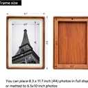 A4 Picture Frame Wood With 6.5x10 Mat,Natural Solid Walnut A4 Photo Frame For Wall or Tabletop Display