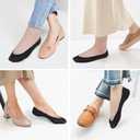 6 Pairs No Show Socks Womens Low Cut Invisible Non Slip Footies Nylon Socks (Black, XL)