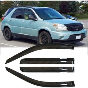 Rainproof Side Window Wind Deflectors for 2002-2007 Buick Rendezvous, Tape-on Sun Rain Guard Sets,Nice Looking Window Visors for Cars,Vent Deflector for 02-07 Buick Rendezvous 94223