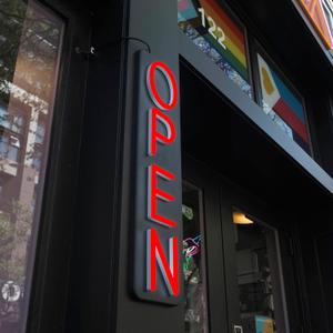 HiNeon 26"x5" Outdoor Open Sign: Waterproof LED Neon for Businesses, Large & Exterior Resilient for Restaurants, Retail Stores. Bright Outdoor Light w/Weatherproof LED Driver (Red)