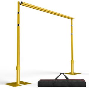 EMART Backdrop Stand Heavy Duty 10x10Ft, Double Crossbar Pipe and Drape Photo Background Support Kit, Adjustable Metal Frame with Flat Base for Wedding Birthday Party Decorations-Gold, 1010ft