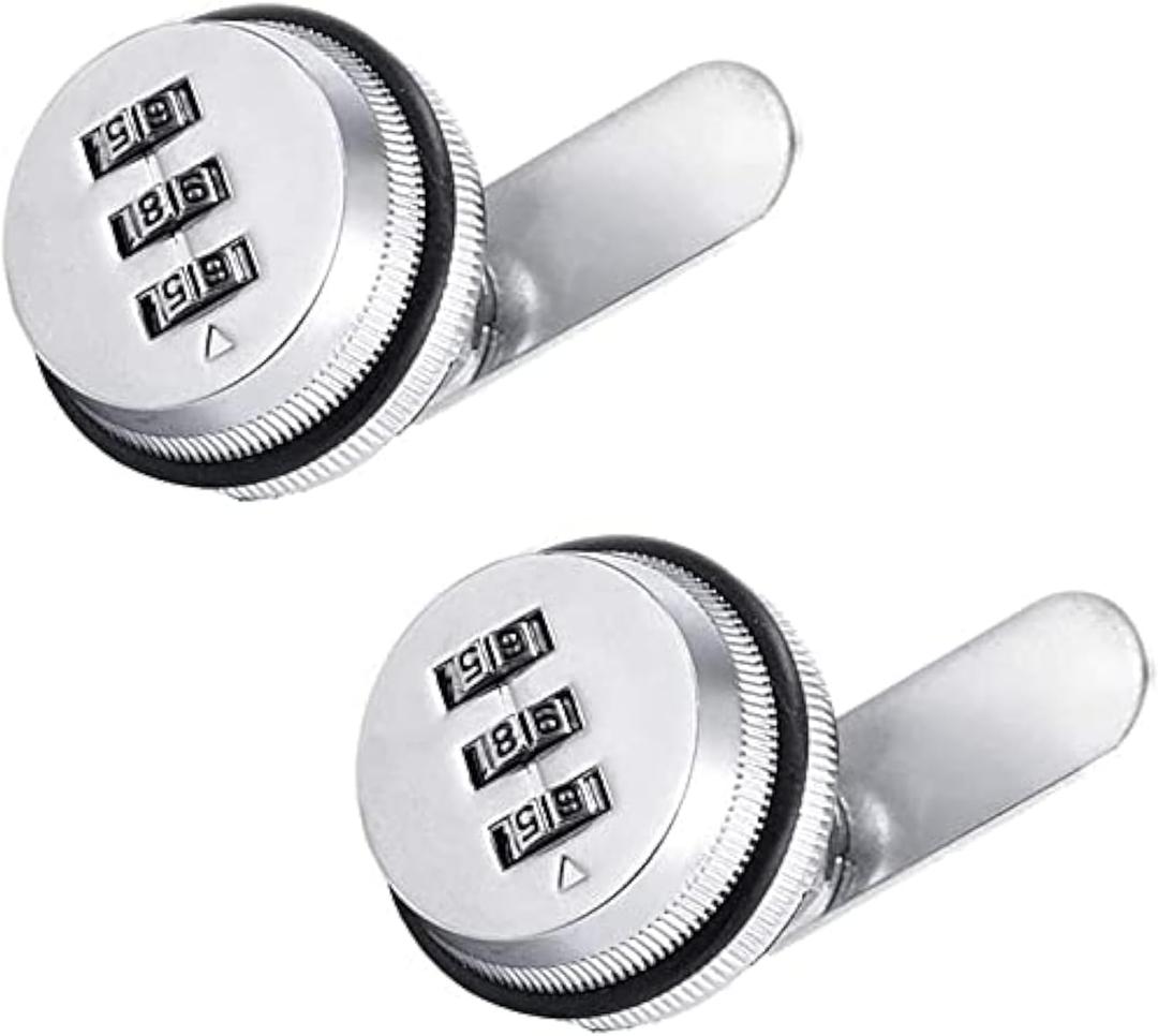 4 Pack Combination Cabinet Lock, Password Coded Cabinet Lock,Combination cam Locks with 3/4'' Cylinder Chrome Finish,Security Locks for Cabinet Deposit Box Mailbox (2 pcs 3/4 Inch)