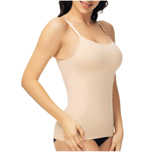 Women's Shapewear Cami Tummy Control Compression Tank Tops Shaping Compression Camisole, Beige, XL