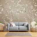 Plum Blossom Flower Bird Chinoiserie wall Mural Wallpaper for Bedroom 137" x 100"(Not Peel and Stick)