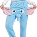 Funny Elephant Pajama Pants,Cute Dimensional Couple Pajama Pants Bottoms For Women Men (Blue, L)