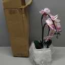 YSZL 15" Tall Artificial Silk Phalaenopsis Orchid Flower Plant Pot Arrangements (Pink Shades)