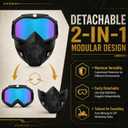 Full Face Goggles,Detachable Full Face Goggle Mask,Grass Cutting Mask,Equipped With Adjustable Elastic Straps,Suitable for Motorcycle Riding, Welding, AllTerrain Vehicles, Skiing, and Lawn Mowing