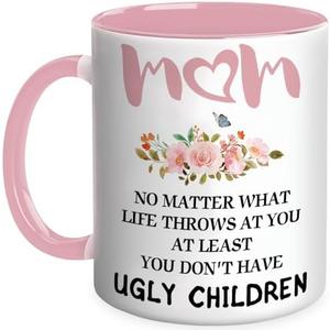 Vanleonet Gifts for Mom, Funny Coffee Mug, Mom Gift from Daughters Son, Gifts for Birthday, Christmas, Thanksgiving Day-11 Ounces 2 Pcs
