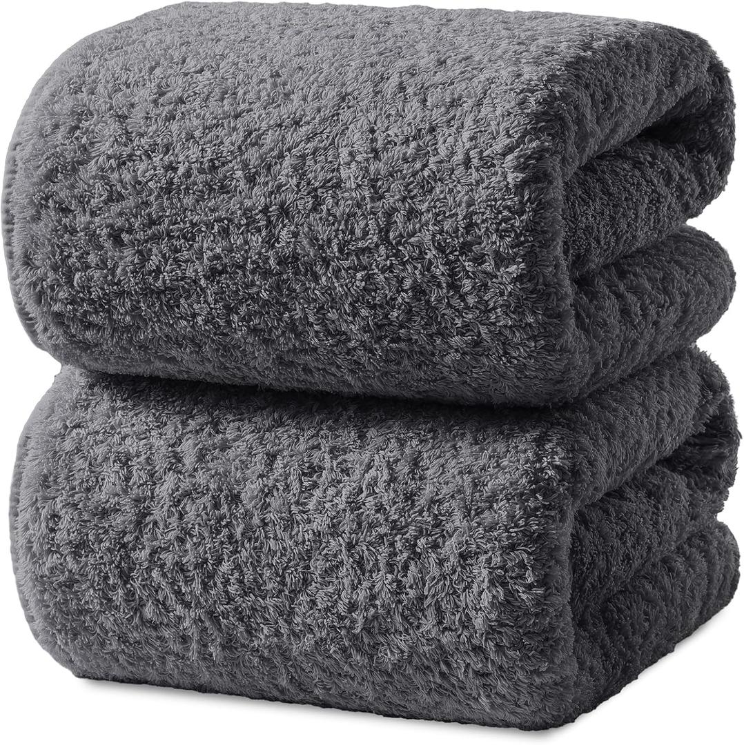 REDKISS Ultra-Plush Bath Towel Set - 900GSM Premium Thick Cotton for Bathroom & Spa, Super Absorbent Bath with No Shedding (2-Piece Bath Twoel Set for Adults, Luxury Hotel & Home Use)-Smoky Grey