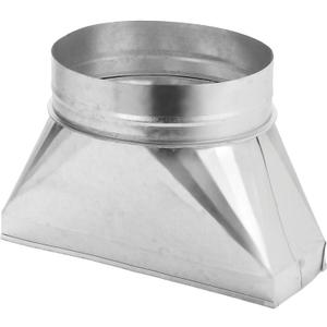 PATIKIL 12" x 4" x 8" Straight Register Boot, Galvanized Steel Transition Rectangular to 8" Round Duct Transition Fitting for Connecting Floor Register Grille HVAC Duct Fittings