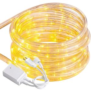 CHORLED 20ft Rope Lights Outdoor, Connectable & Flexible Tube Lights with 8 Modes, Waterproof White LED Rope Lighting for Deck, Garden, Pool, Patio,Bedroom, Party, Indoor Outdoor & Christmas Decor