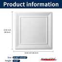 Art3dwallpanels Ceiling Tiles 24 x 24 Drop Ceiling Tiles, 12 Pack Drop in High Grade PVC Wall Panels, Fire Rated, Waterproof, Light Weight, Cover 48 Sq.Ft, White