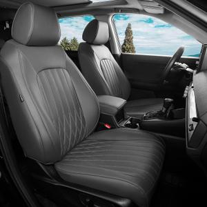 Seat Covers for Honda CRV 2026 2025 2024 2023 EX, EXL, LX, Sport, Touring, Special Edition, Hybrid & Gas, 1:1 Custom Faux Leather Seat Covers Full Set - Grey