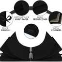 Bstorify Scrapbook Album 60 Pages (8 x 8 inch) Black Thick 250gsm Kraft Paper, Corner Protectors - Scrap Book, Ribbon Closure - Ideal for Your Scrapbooking Albums, Art & Craft Project