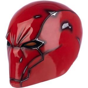 Red Helmet Deluxe Cosplay Prop UV Bright Surface Collectors Edition Halloween Costume Mask Props