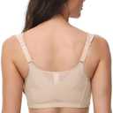 Wirefree Front Closure Bra for Women Minimizer 34D-46DD (Beige)