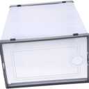 2 Pcs Plastic Shoe Boxes Drawers Sturdy Sturdy Anti Material for Home Organization Style (Grey)