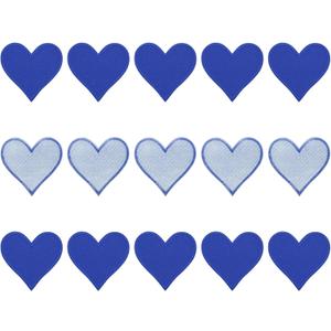 uxcell Heart Shaped Iron on Patches Dark Blue Embroidered Applique Patches Sew on Patch for Clothing Jackets Backpacks Repairing Decorations Pack of 15,2.8"x2.7"