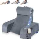 Reading Pillow with 30-90 Stepless Adjustable Angle & Height, 2 in 1 Back Wedge Pillow for Bed Sitting up with Detachable Arms Rest, Backrest Pillow for Reading/Gaming/Working in Bed or Couch, Medium