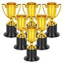 WINKIO Mini Trophies, 12 Pack Gold Trophy Award, Plastic Trophies for Kids, 4 Inch Trophy Cups, Award Trophies for Party Favors, Props, Rewards, Winning Prizes, Competitions Ceremony Parties Favor