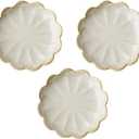 Amosfun Sunflower Ceramic Sauce Dishes 3-Pack 4.44 Inch Vintage Japanese Style Seasoning Plates Food Dipping Bowls for Soy Sauce Condiments and Appetizers