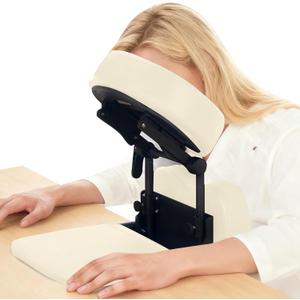 TOROKOM Massage Portable Face Down Massage Kit for Desk and Table Top, Adjustable Headrest Face Pillow Cradle & Chest Pad, White